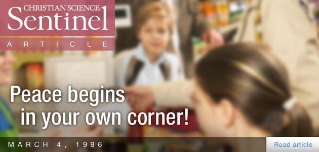 Peace begins in your own corner!