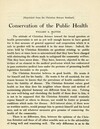 Conservation of the public health