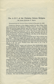 The abc of the Christian Science religion