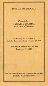 Address and program: Columbia "church of the air" February 9, 1936 