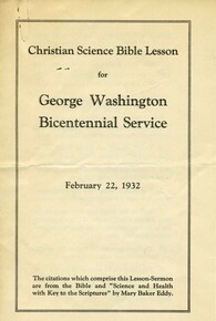 Christian Science Bible Lesson for George Washington bicentennial service
