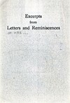Excerpts from letters and reminiscences