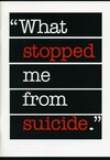 "What stopped me from suicide"